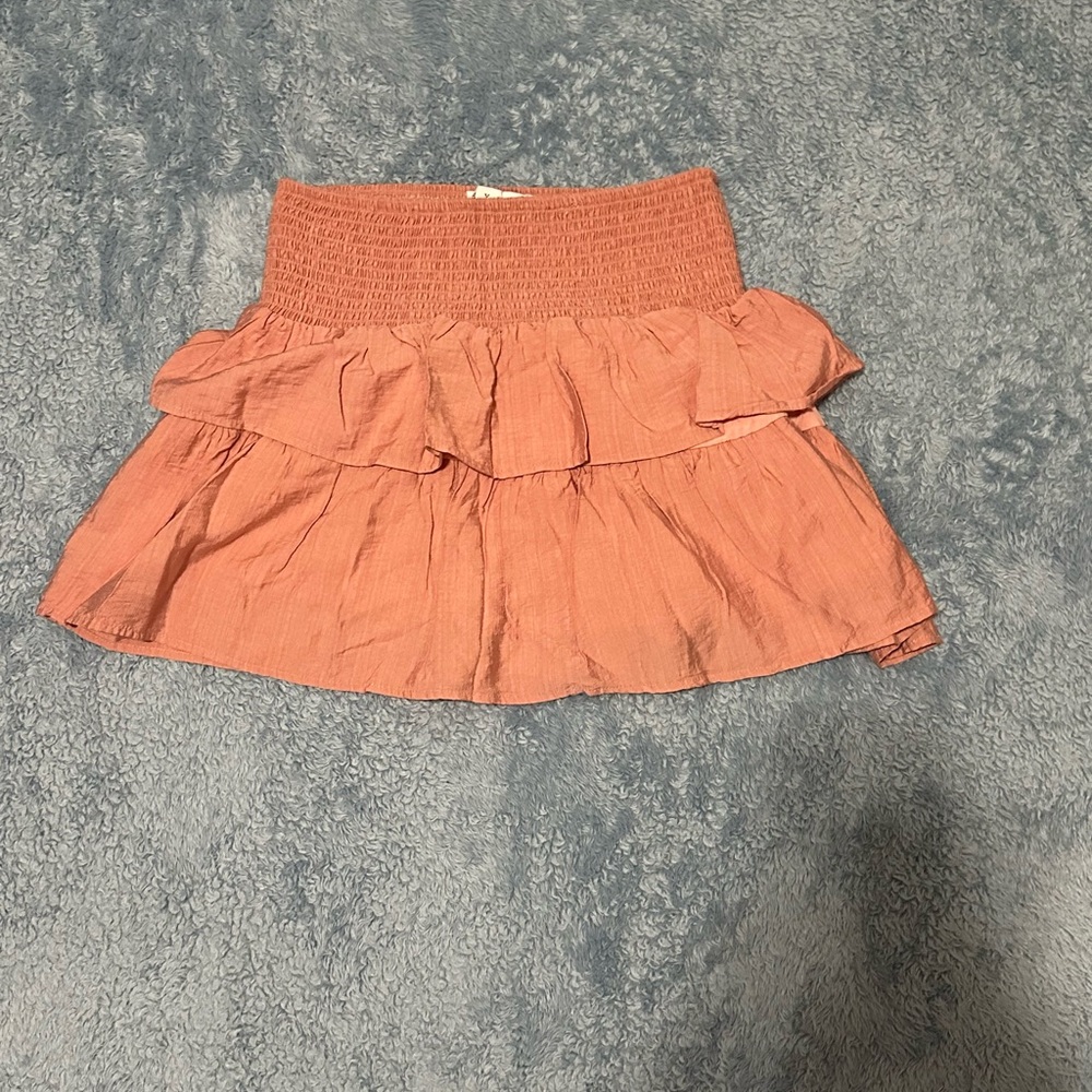 HYFVE Peach Ruffle Mini Skirt